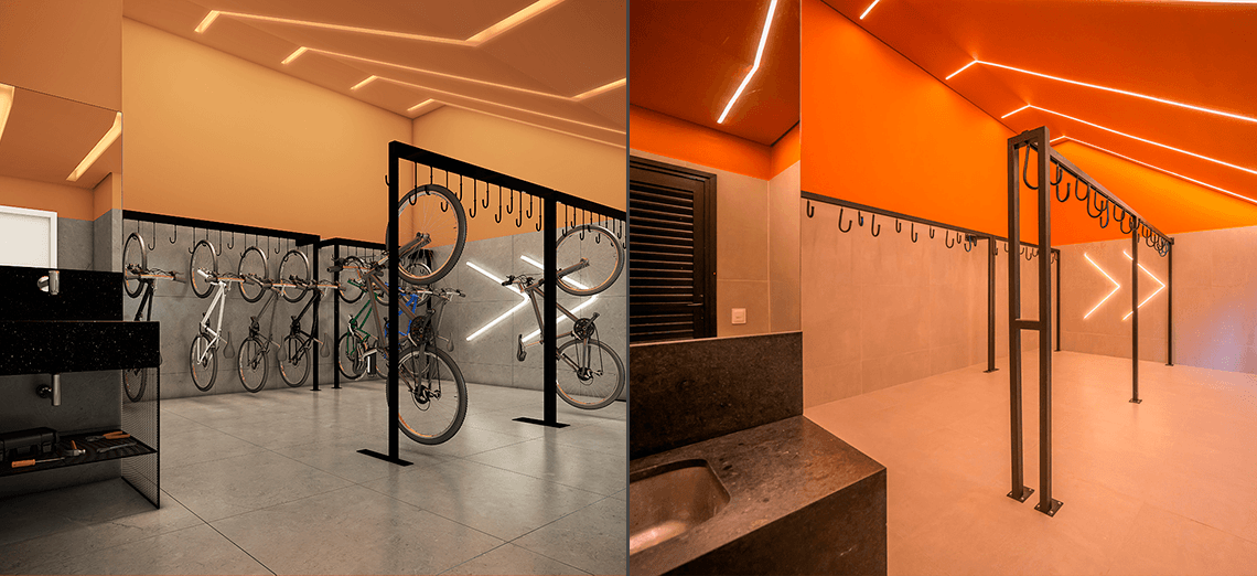 Perspectiva X Realidade do bicicletário do Today Pinheiros