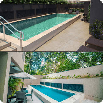Perspectiva X Realidade da piscina do Today Augusta