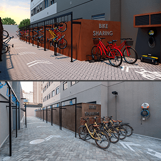 Perspectiva X Realidade do bicicletário do Today Brigadeiro