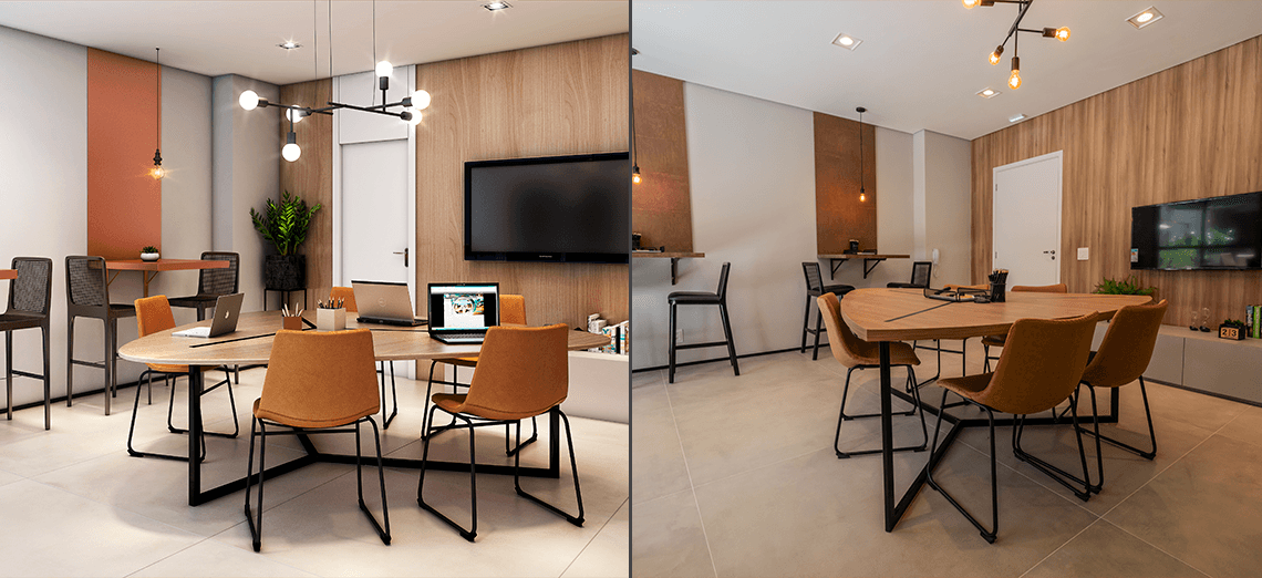 Perspectiva X Realidade do coworking do Today Brigadeiro